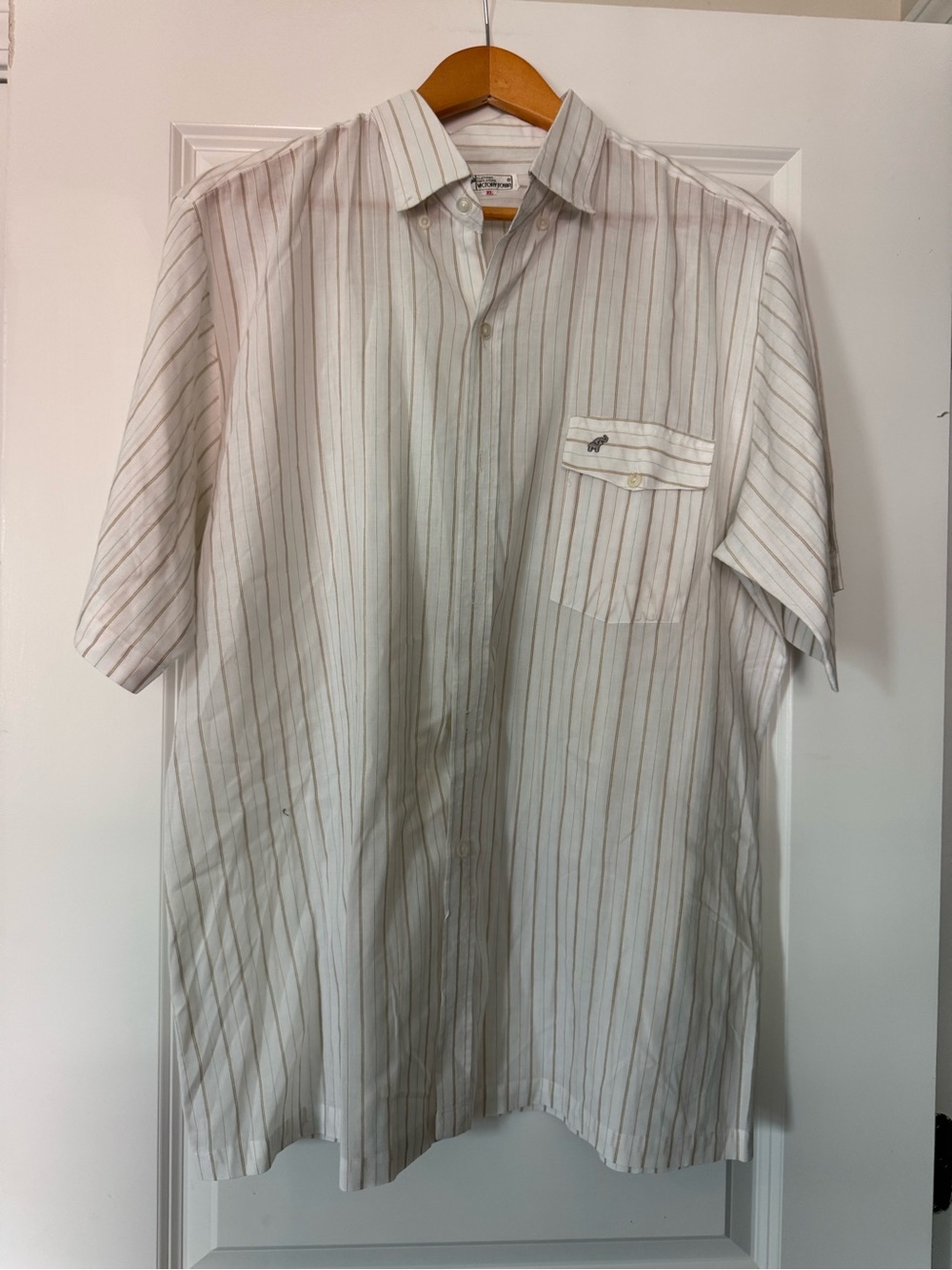 VINTAGE Victory Town button down shirt sleeve striped shirt size xl white